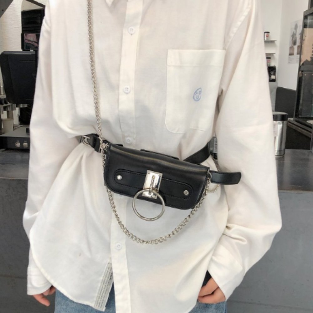 Cool black belt purse